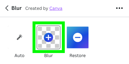 blur cursor in canva