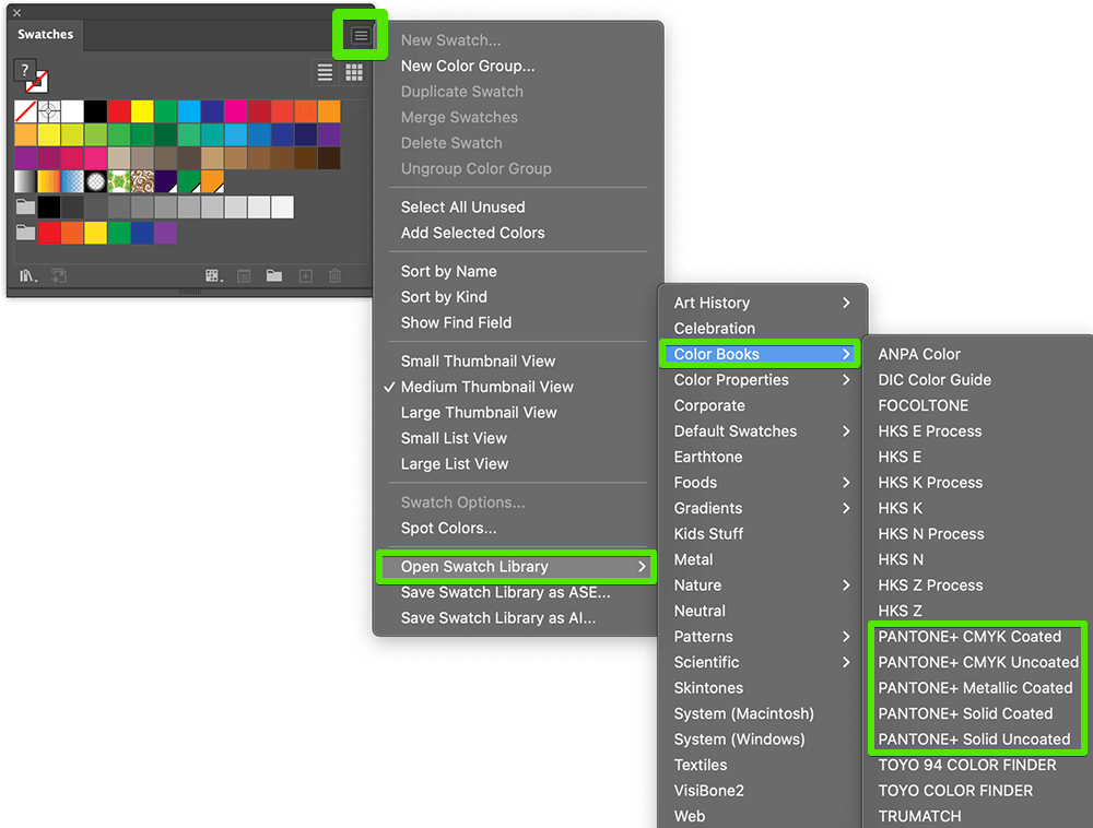pantone swatch library illustrator download