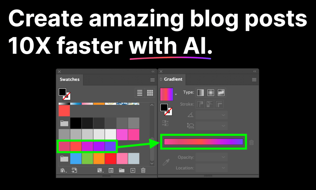 5 Easy Ways to Underline Text in Illustrator 32 add gradient colors to fill underline