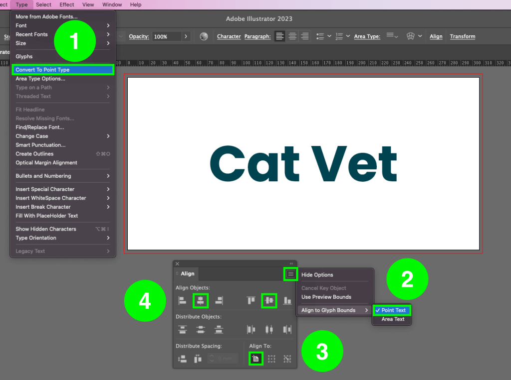 align point text center to artboard in adobe illustrator