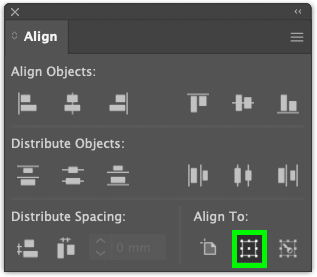 select align to selection in align panel