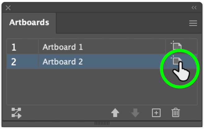 select artboard from artboards panel