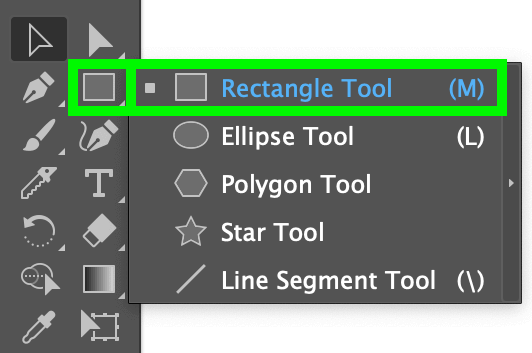 select rectangle tool from toolbar