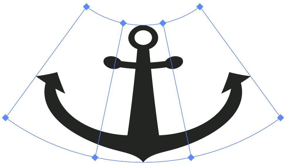 anchor with envelope distort warp effect