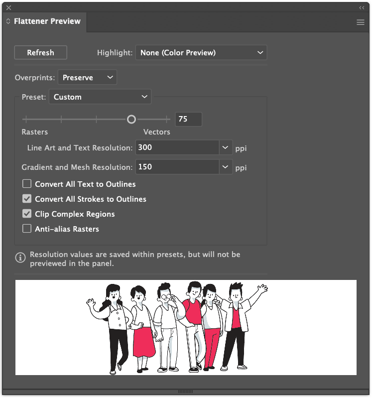 How To Preview In Illustrator 35 flattener preview options in adobe illustrator