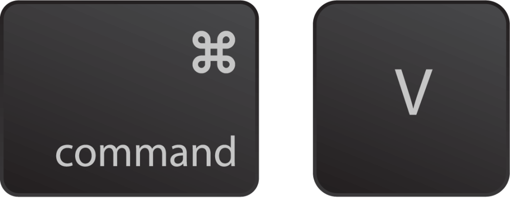 keyboard shortcut command V paste
