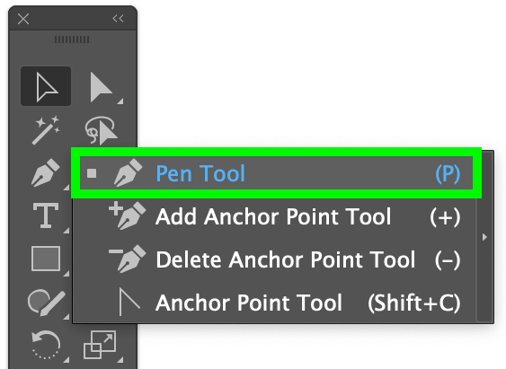select pen tool from toolbar Adobe Illustrator