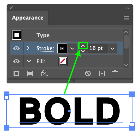 add stroke to text in appearance panel – how to bold text in Illustrator