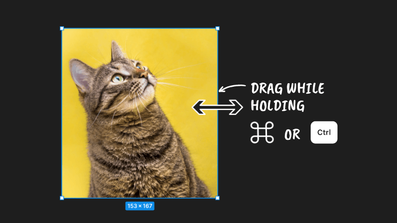 drag image edge or corner while holding command or ctrl key to crop in figma