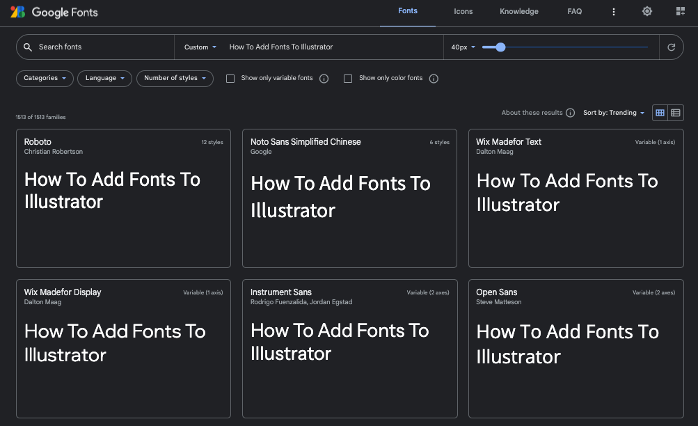 how to download google fonts to illustrator