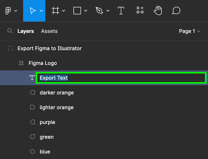 re-name layers in the layers panel in figma to illustrator