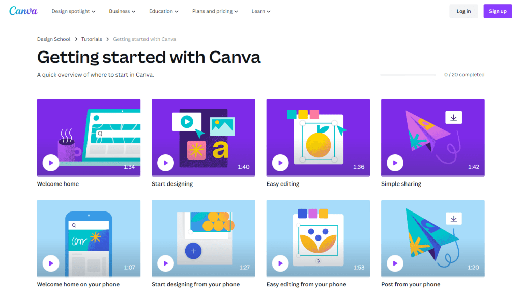 canva learning school