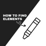 Two-toned background with "How to Find Elements" text and a marker icon, featuring an arrow pointing towards the marker.