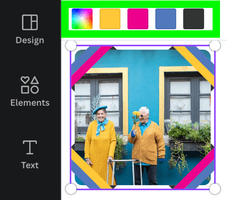 color tiles of frame border in canva – how to use frames on canva