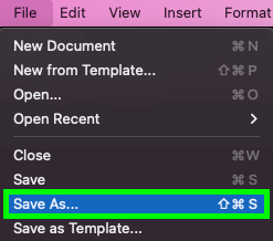 select file from top menu bar and select save as in Word Document