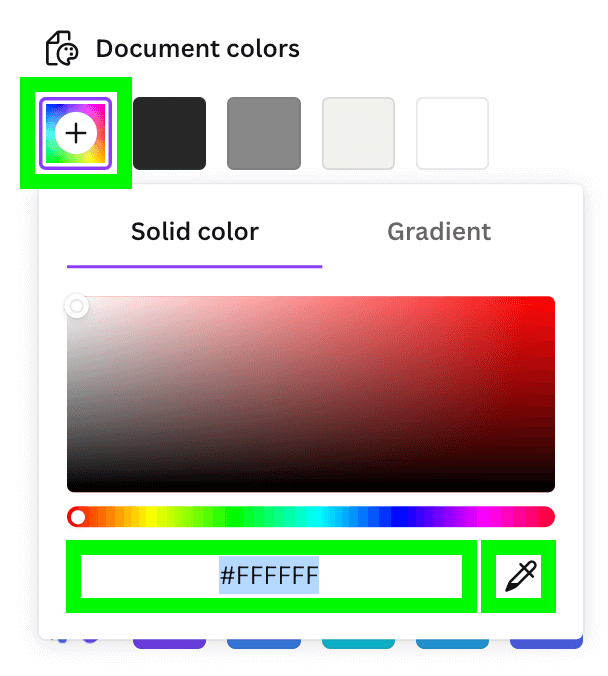 select color from color panel in canva