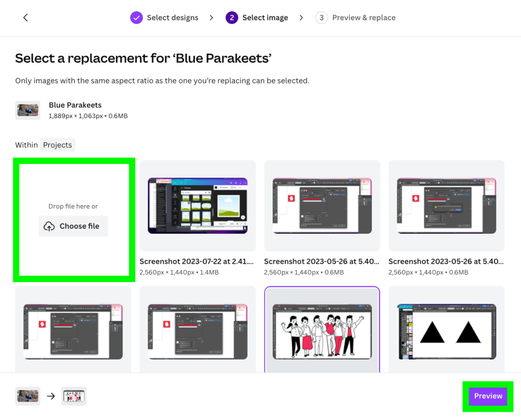How To Replace Image In Canva? 12 select replacement image across multiple designs in canva to preview