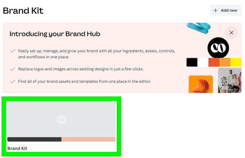 select brand kit in canva