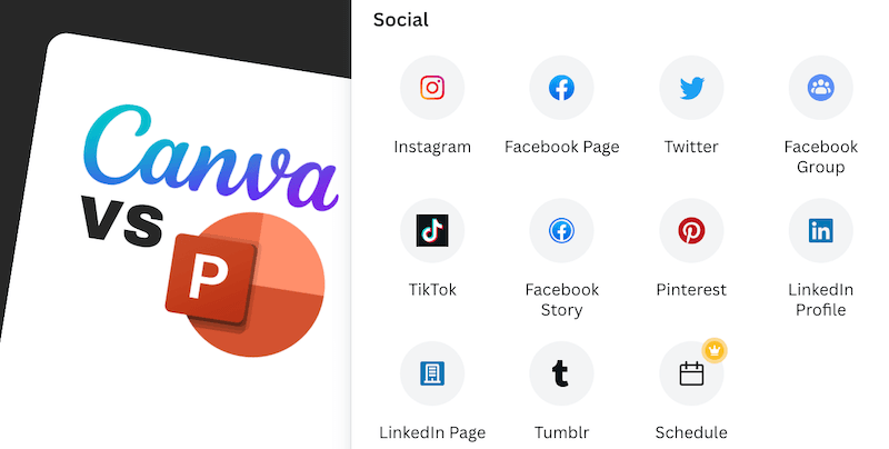 canva integrations with social media