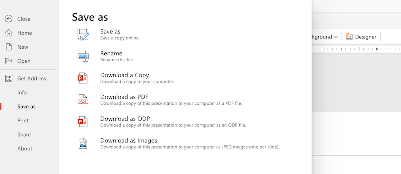 microsoft powerpoint file formats