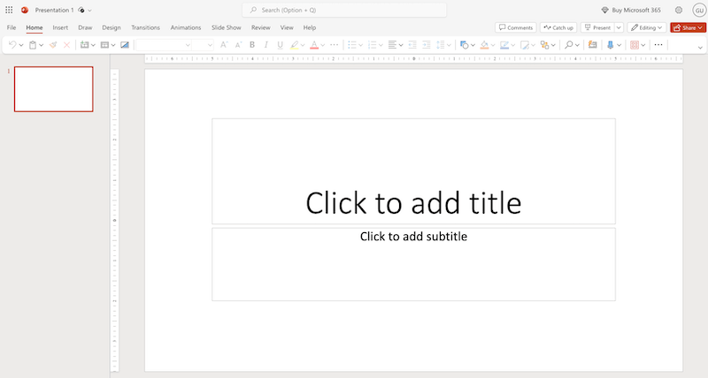 microsoft powerpoint ppt interface
