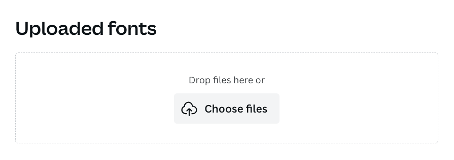 select your own fonts to upload to Canva