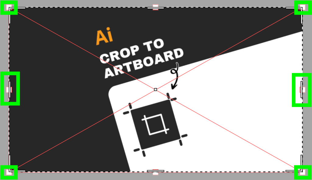 drag crop handles on the edges of image in illustrator