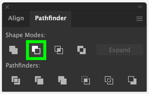 select minus front in pathfinder panel in illustrator