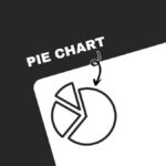 Bold text highlights a pie chart graphic with arrows, set against a black and white background.