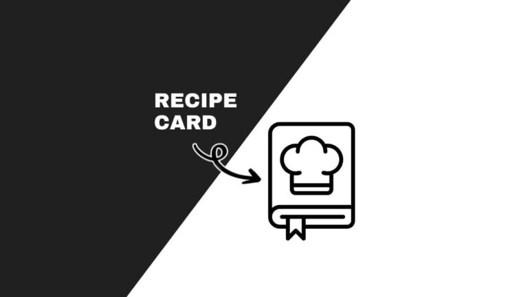 Minimalist design featuring a recipe card icon with a chef hat, highlighted by black and white diagonal split background and an arrow.