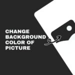 A two-toned image with text "Change Background Color of Picture" and an icon of a photo with an arrow, symbolizing editing.