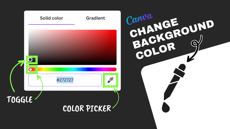 toggle sliders or color picker for custom colors in canva