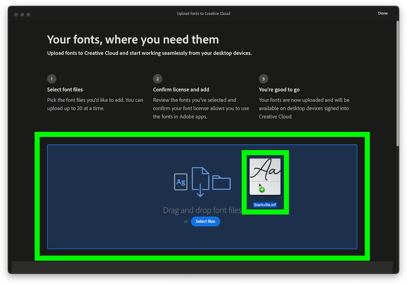 How To Add Fonts To Illustrator 13 drag and drop font file into adobe creative cloud