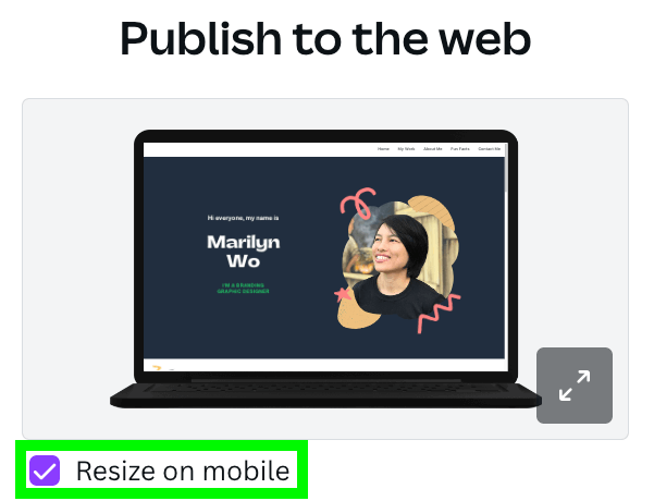 resize on mobile in canva