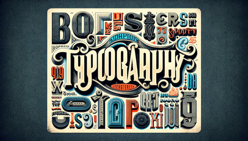 the word typography in various styles