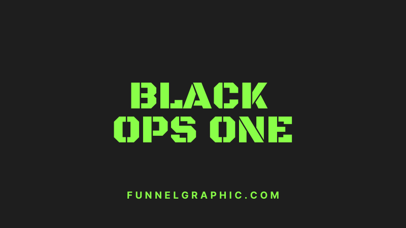 Black Ops One - Varsity font in Canva