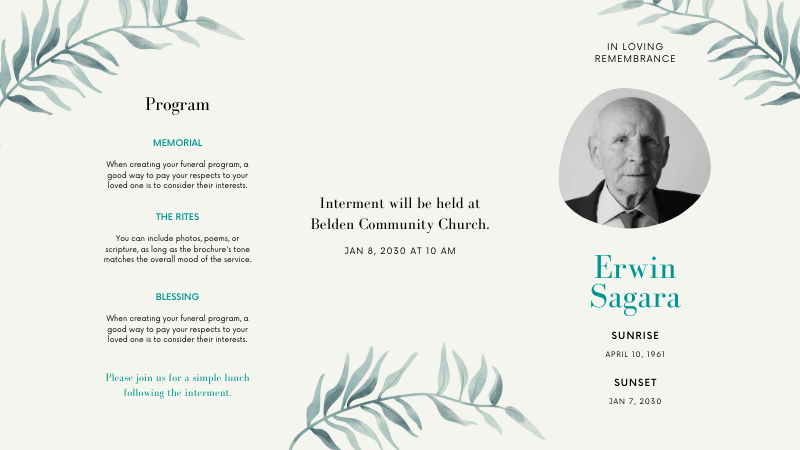 Bodoni FLF With Now - Best Font For Funeral Program