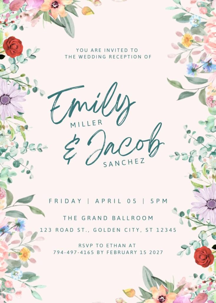 Breathing & Asap font combination for Wedding Invitations with canva template