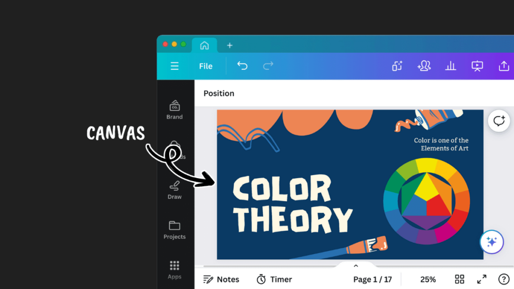 canvas workspace on canva