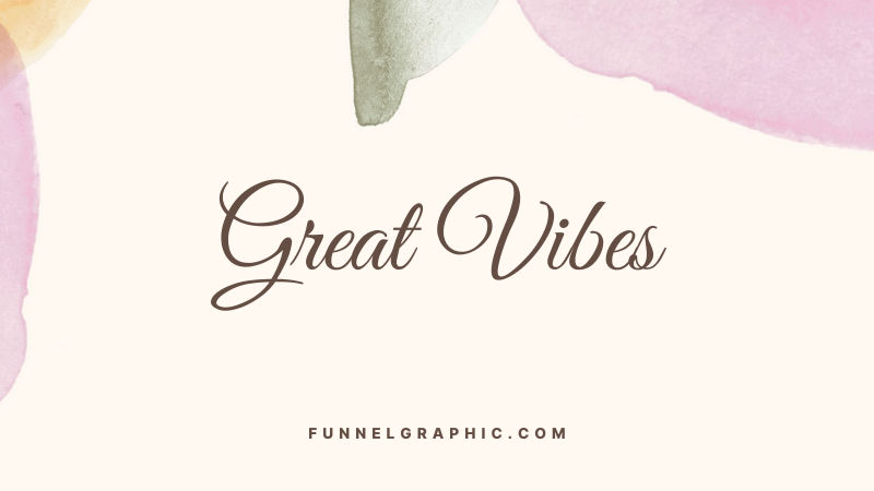 Great Vibes - Canva fonts with long tails