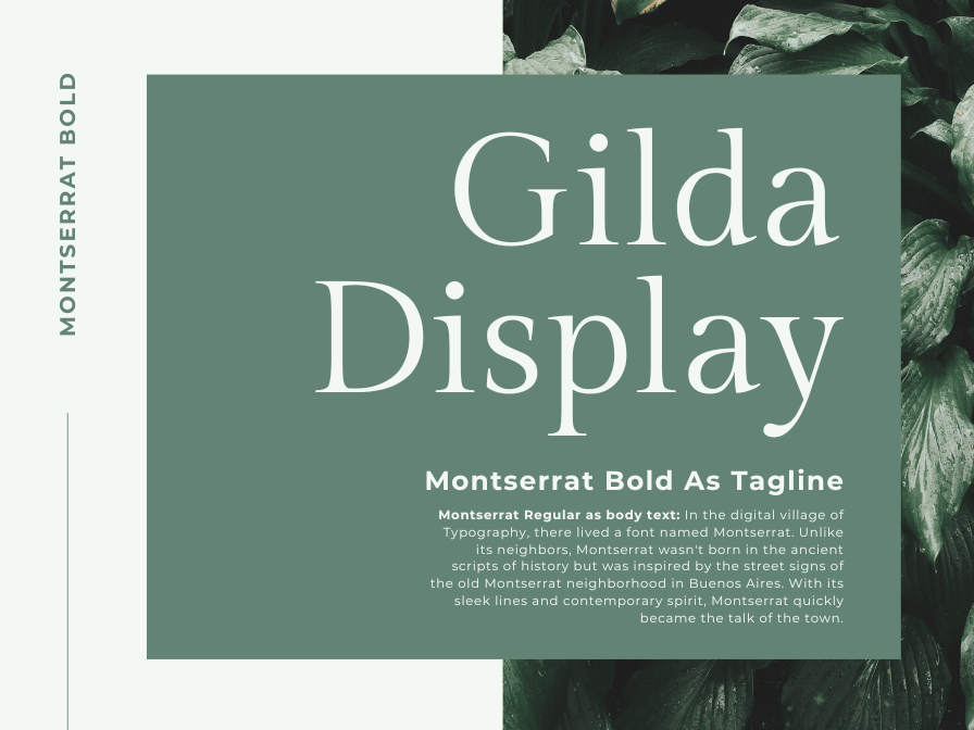 Montserrat Font Pairing With Gilda Display