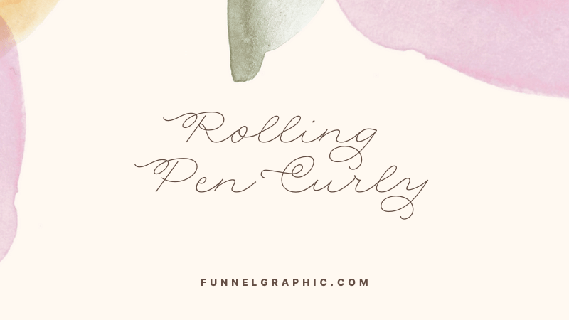 Rolling Pen Curly - Canva fonts with long tails