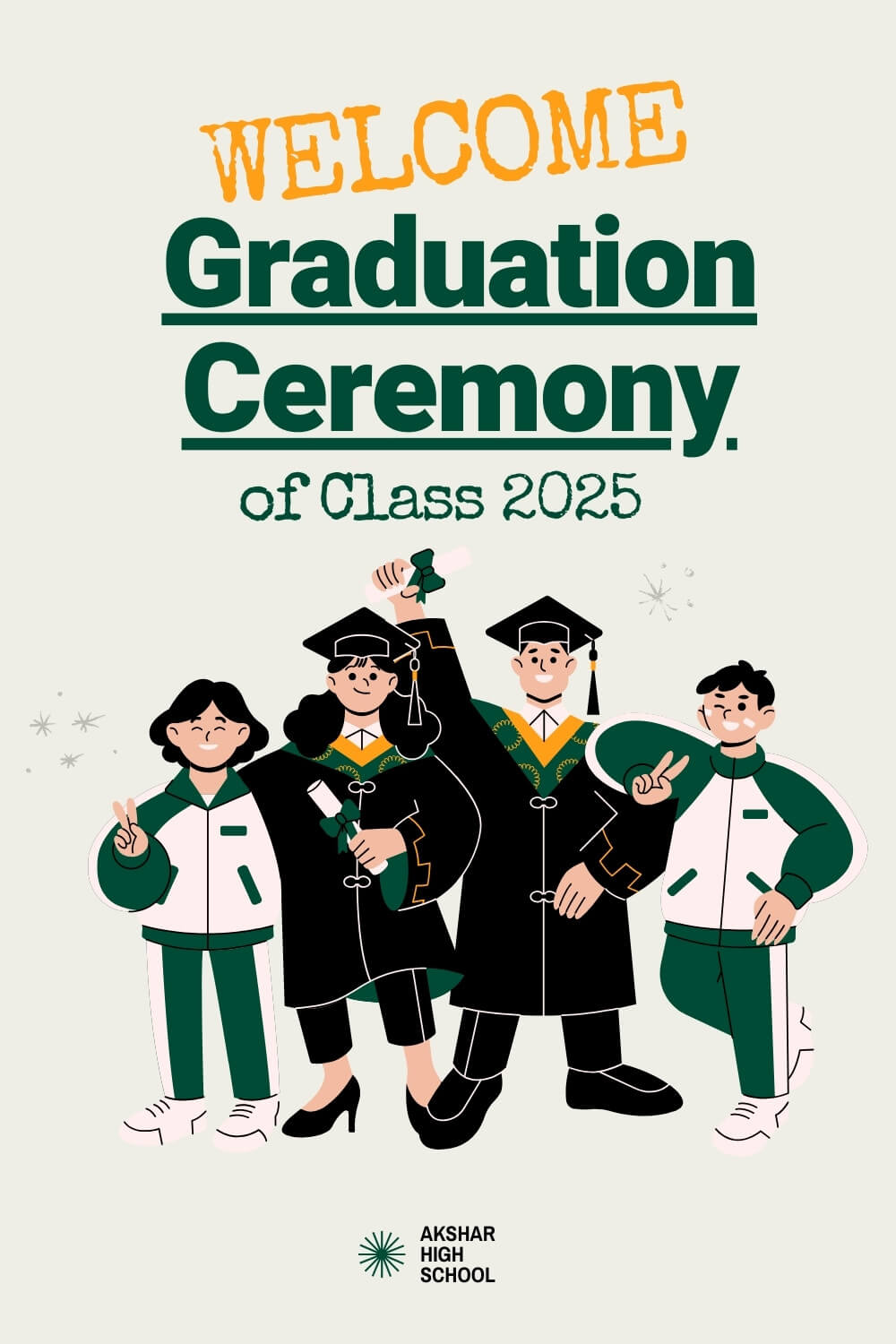 Special Elite + Heebo Fonts - Class Graduation Ceremony Pinterest Pin