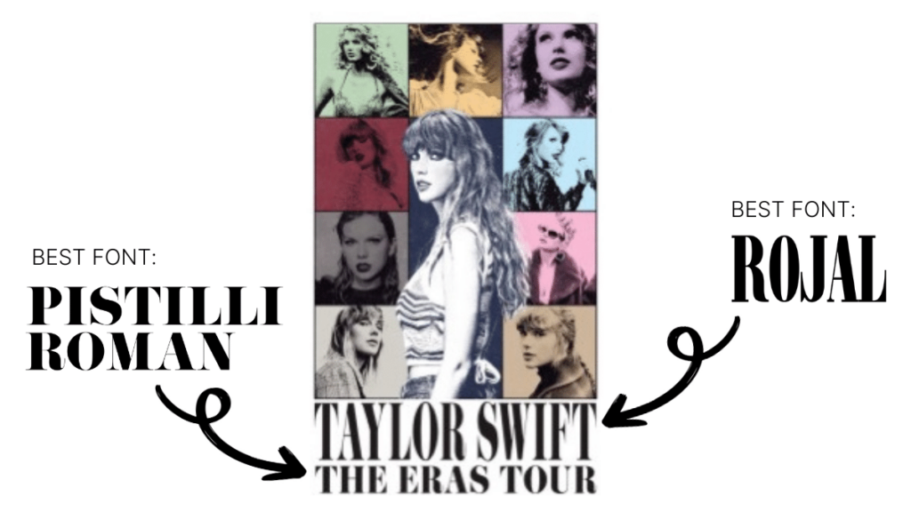 Taylor Swift Fonts The Eras Tour - Rojal and Pistilli Roman