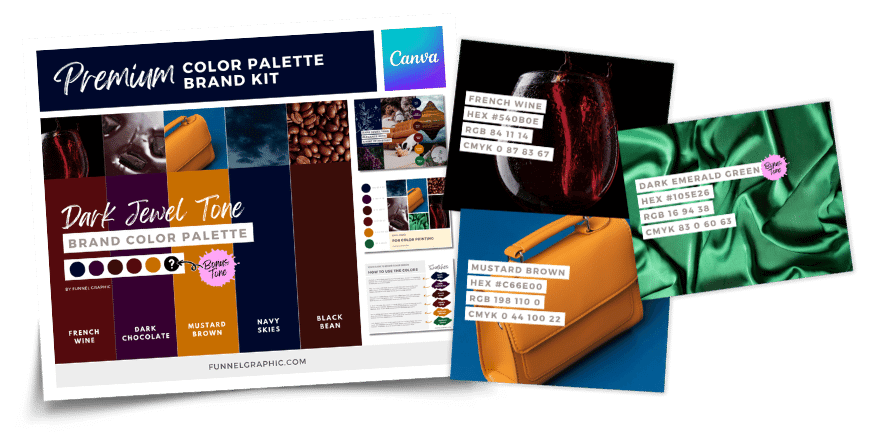 free dark jewel tone color palette brand kit sign up banner