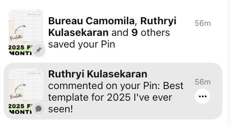 comment from Pinterest on calendar portrait templates