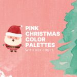 happy santa claus illustration and christmas tree on pink background