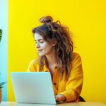 Content Woman with Laptop