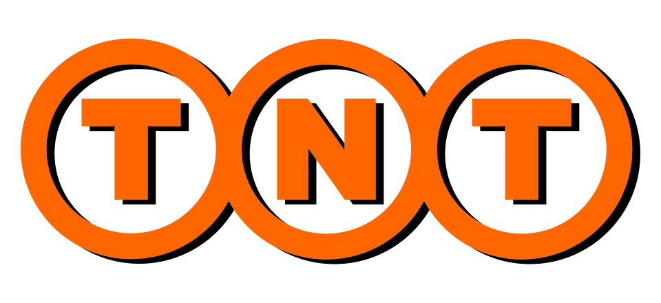 Three bold, orange interconnected circles form the letters "TNT." The design is simple, with no additional imagery or background elements.